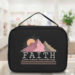 2/$30 Ladies Black Faith Can Move Mountains Bible Book Case